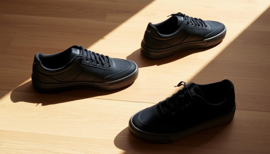 Black sneakers