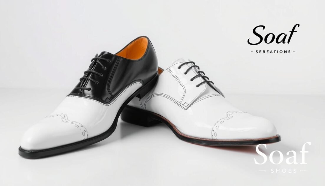 black and white dress shoes