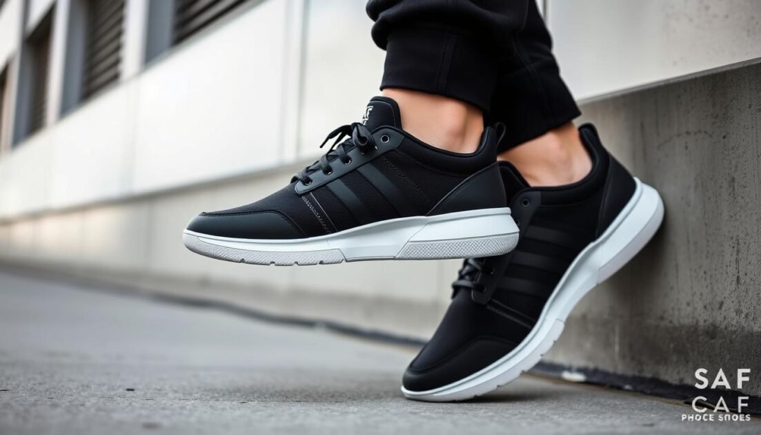 black on black sneakers