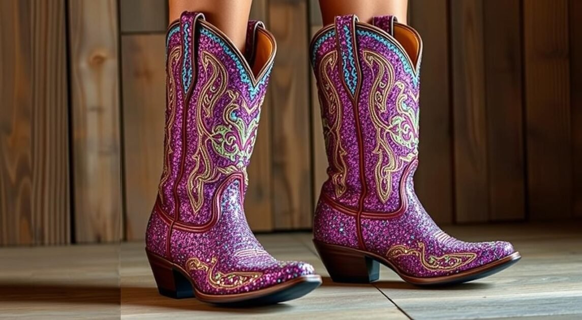 glitter cowboy boots