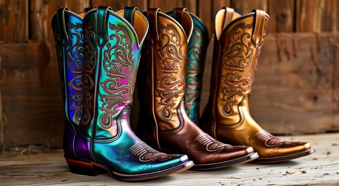 metallic cowboy boots