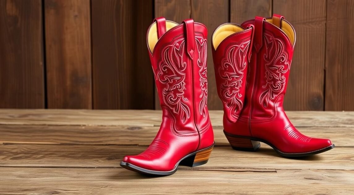 red cowboy boots women