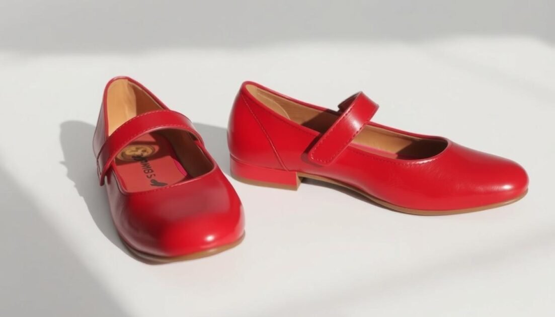 red mary jane flats womens