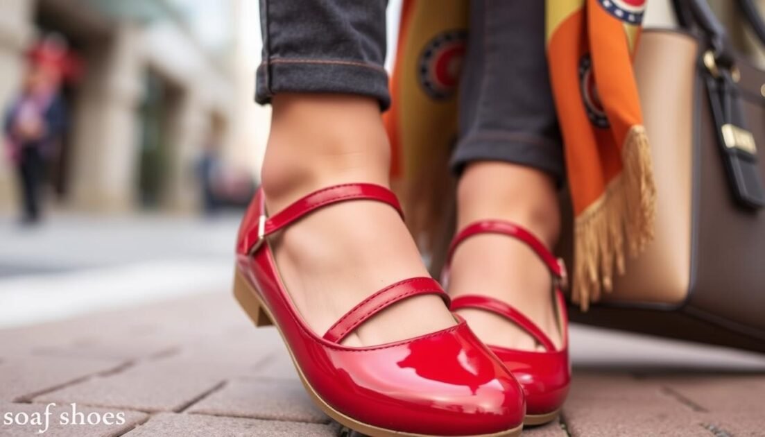 red mary jane shoes flats