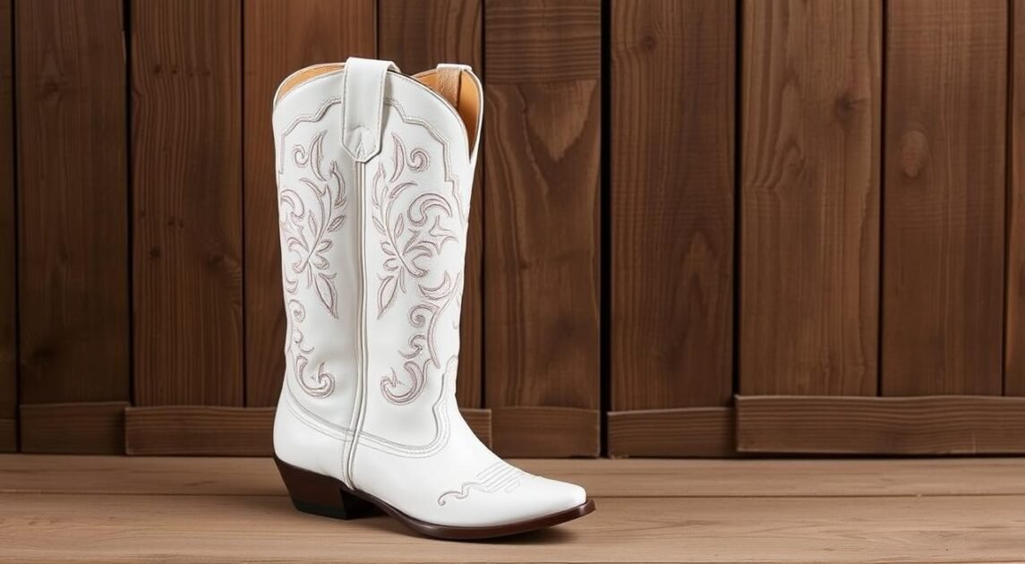 tall white cowboy boots