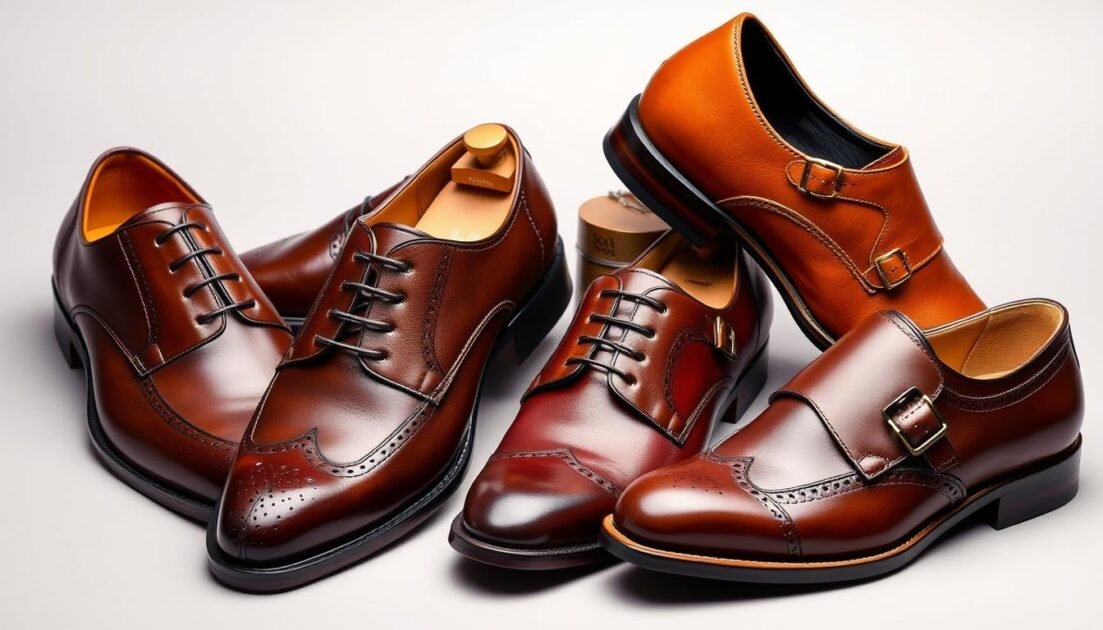 types of brown leather dress shoes