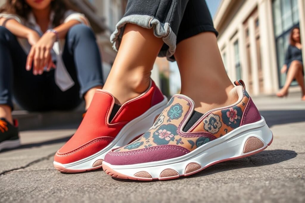 women's wide slip on sneakers
